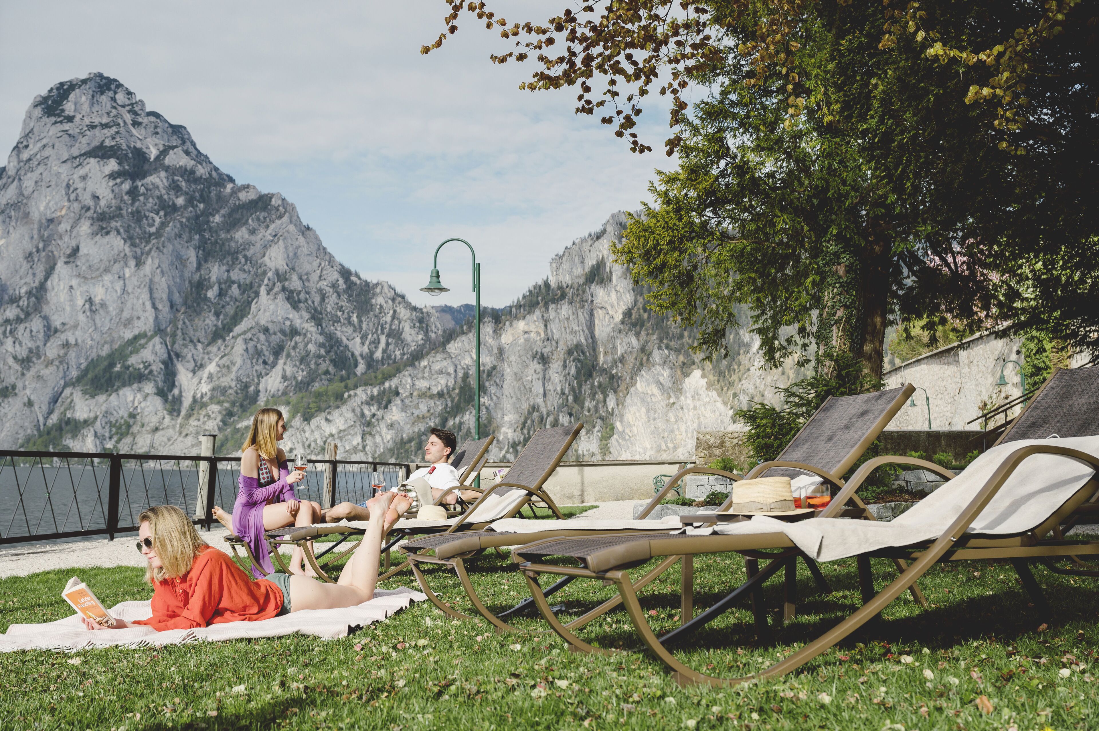 on the beach, sun-loungers, kayaking, motor boating