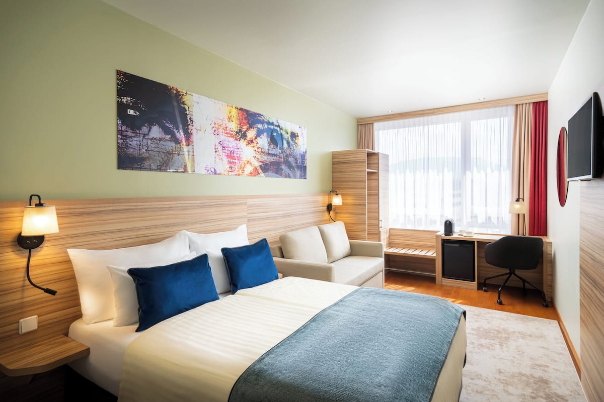 in-room safe, desk, blackout curtains, soundproofing