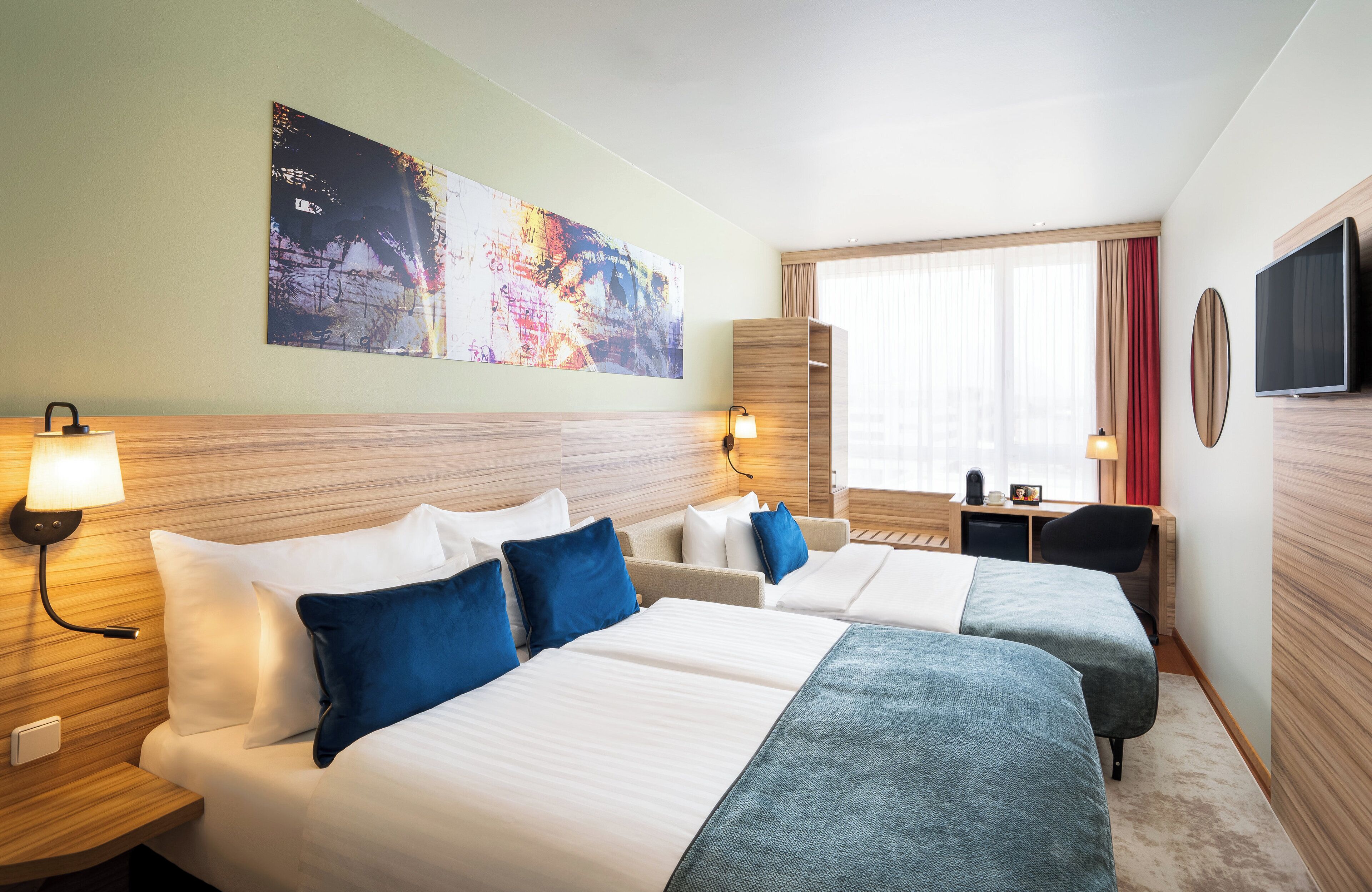 in-room safe, desk, blackout curtains, soundproofing