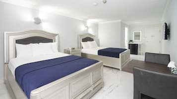 Premium bedding, Select Comfort beds, desk, blackout curtains