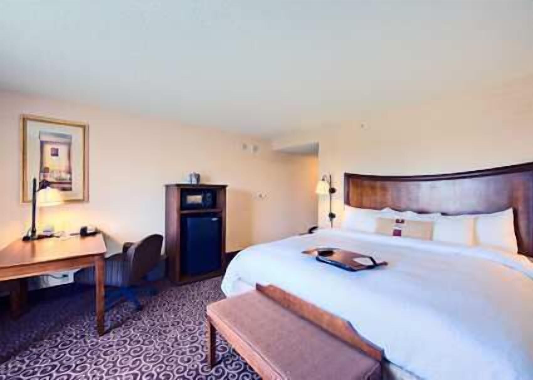 Premium bedding, down comforters, pillowtop beds, desk