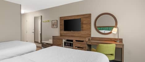 Stndrd with 2 queen beds | Desk, laptop workspace, iron/ironing board, free cots/infant beds