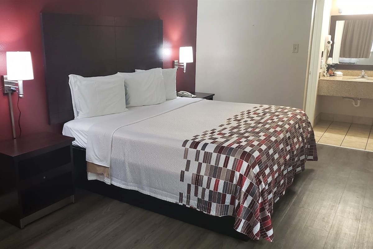 1 bedroom, desk, laptop workspace, iron/ironing board