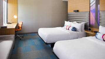 In-room safe, desk, laptop workspace, blackout curtains