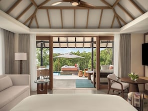 Island Garden Pool Villa King Bed | Hypo-allergenic bedding, down comforters, pillowtop beds, minibar