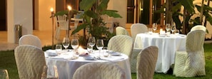 Outdoor banquet area