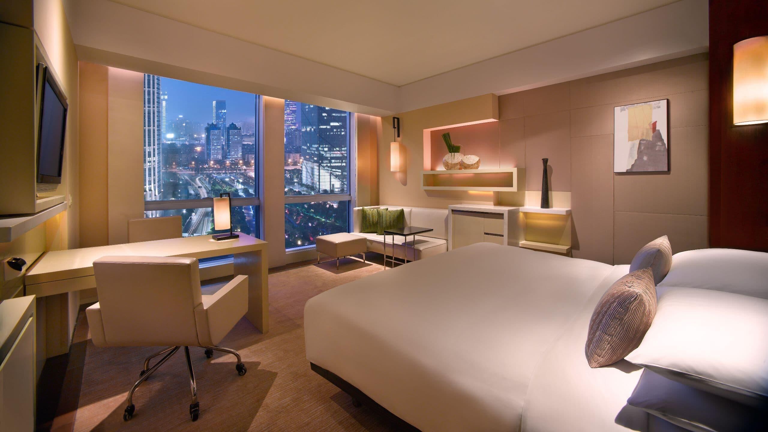 Ropa de cama de alta calidad, edredón y minibar 