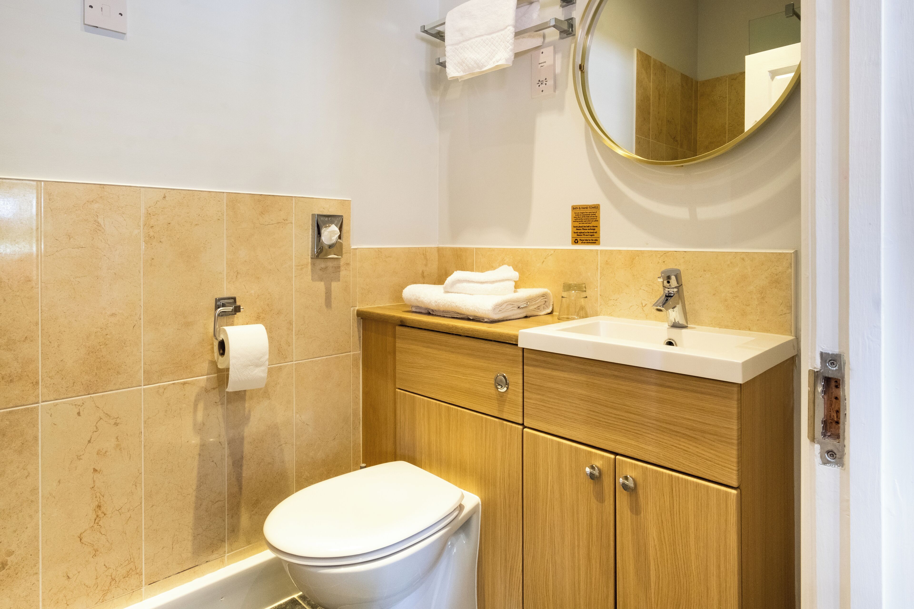 free toiletries, hair dryer, towels