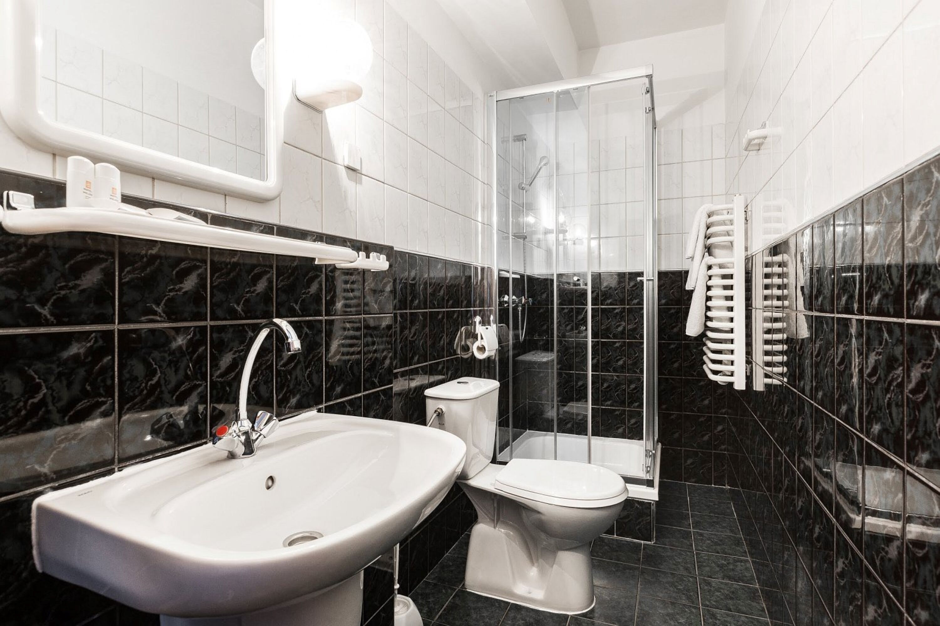 free toiletries, hair dryer, towels, soap