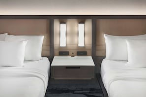 Premium bedding, desk, blackout curtains, iron/ironing board