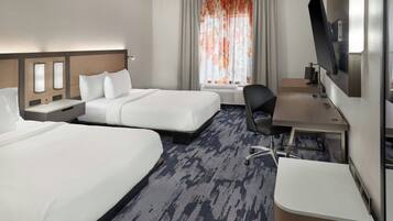 Premium bedding, desk, blackout drapes, iron/ironing board