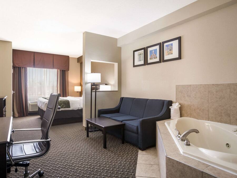 Desk, blackout drapes, iron/ironing board, free cribs/infant beds