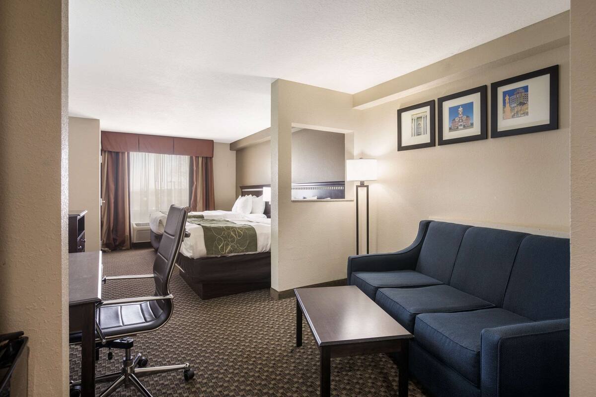 Suite, 2 Queen Beds, Non Smoking | Desk, blackout drapes, iron/ironing board, cribs (free)