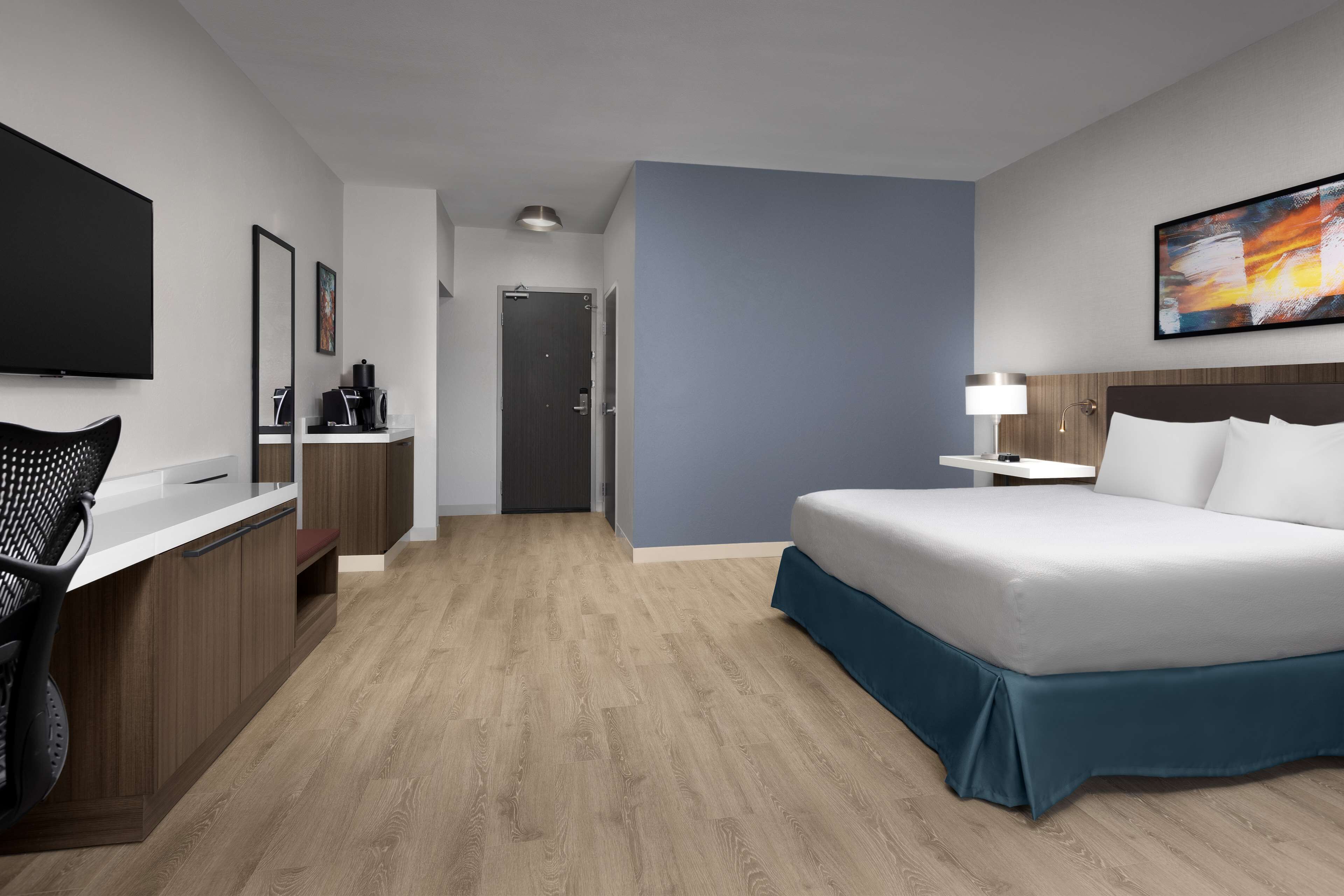 room, 1 king bed, accessible (mobility & hearing, 3x3 shower) | desk, laptop workspace, free cots/infant beds, wifi