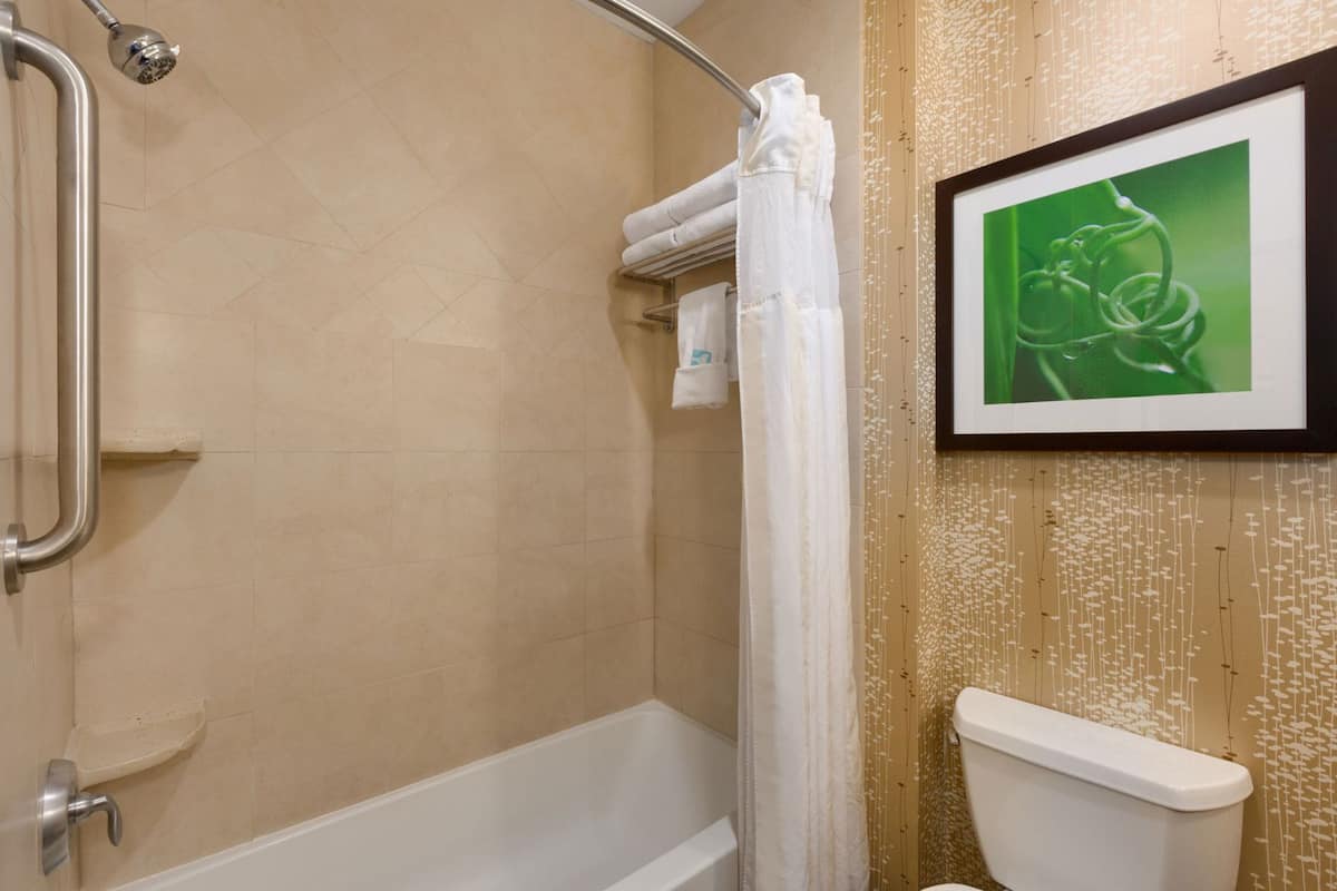 Bathroom | Free toiletries, hair dryer, towels, soap