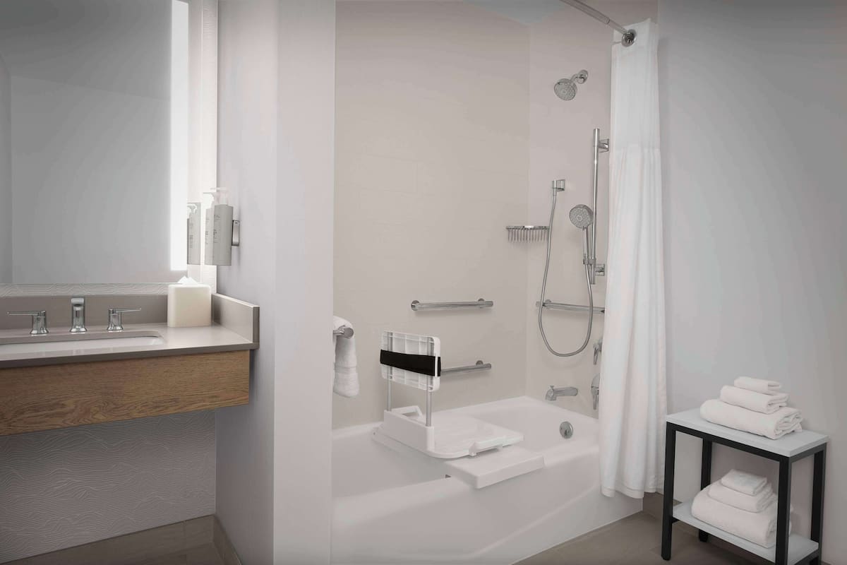 room, 2 queen beds, accessible | bathroom | hair dryer, towels