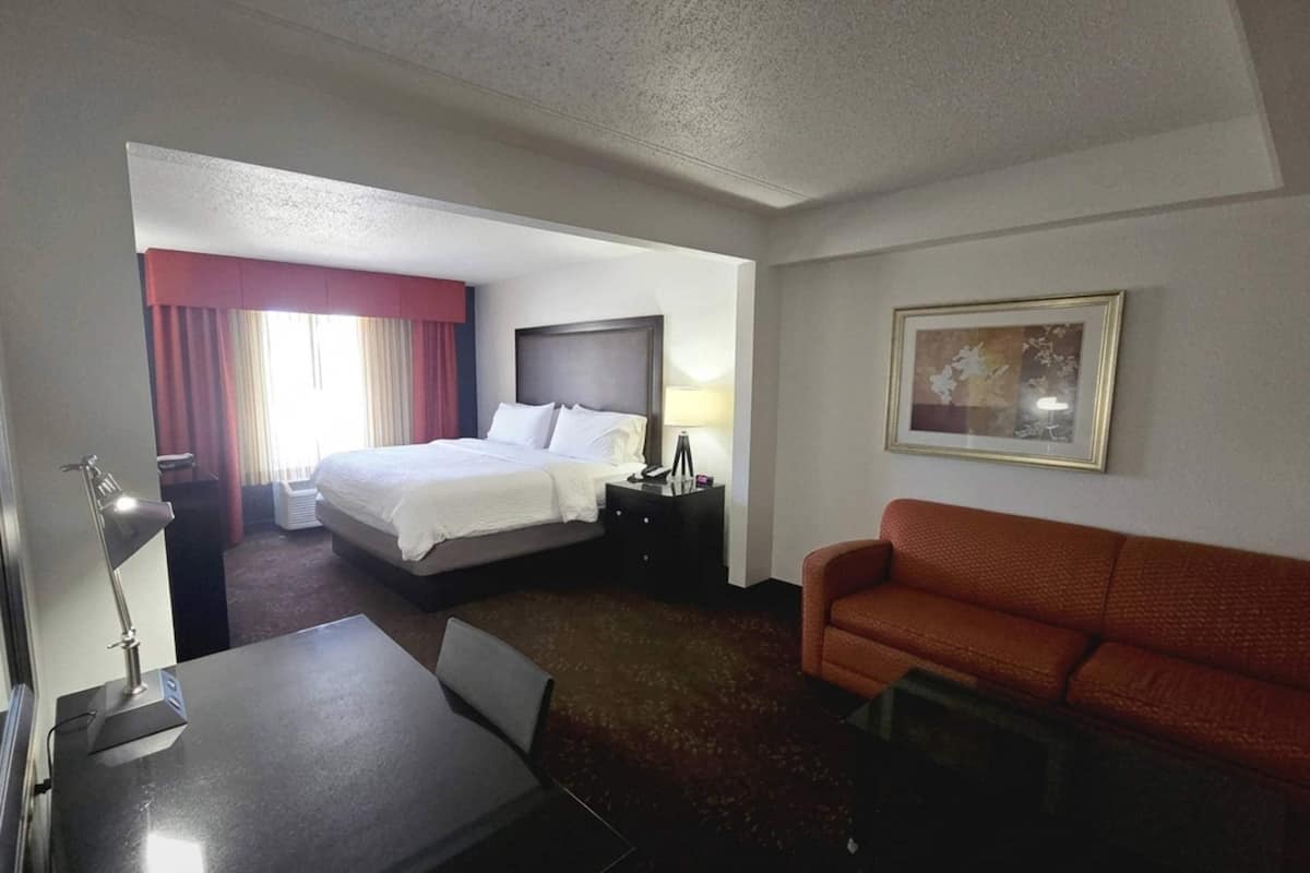 Suite, 1 King Bed, Non Smoking | In-room safe, desk, laptop workspace, blackout drapes