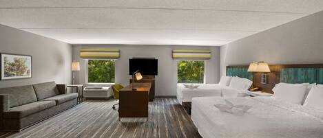 Premium bedding, pillow-top beds, in-room safe, desk