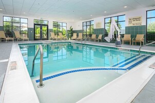 Indoor pool, open 9:00 AM to 10:00 PM, sun loungers