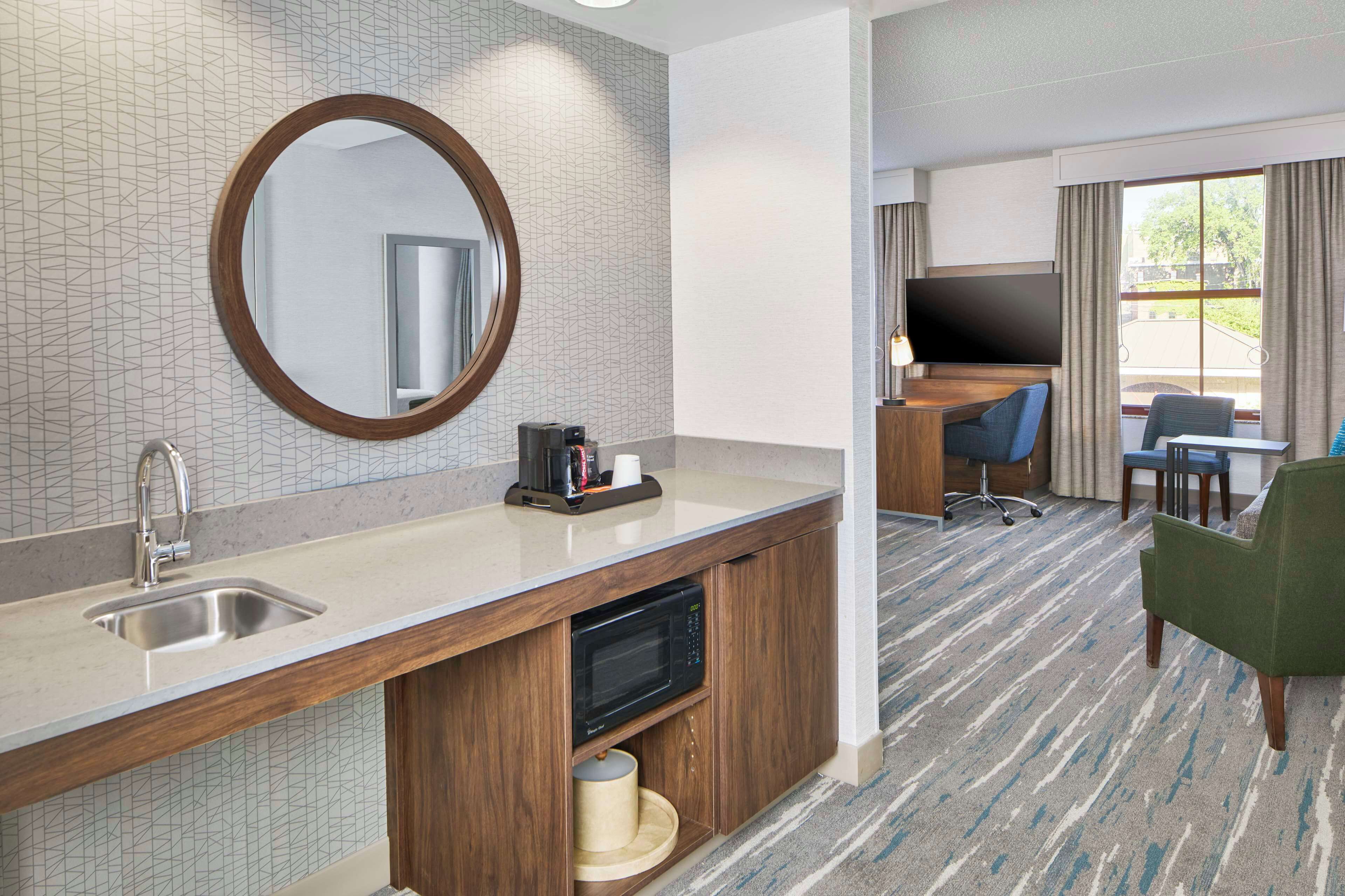 room, 1 king bed with sofa bed, accessible (roll-in shower, mobility & hearing) | hypo-allergenic bedding, in-room safe, desk, blackout curtains