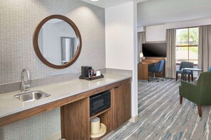 Room, 1 King Bed with Sofa bed, Accessible (Roll-In Shower, Mobility & Hearing) | Hypo-allergenic bedding, in-room safe, desk, blackout curtains