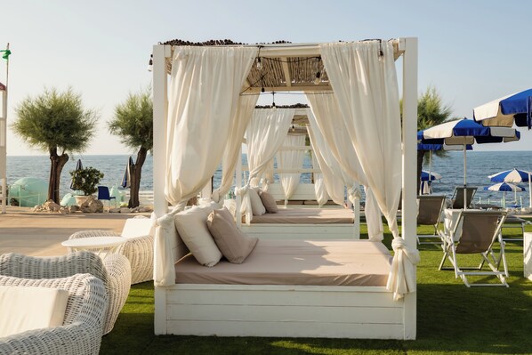Private beach, beach bar