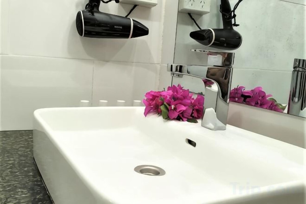 Bathroom | Shower, free toiletries, hair dryer, towels