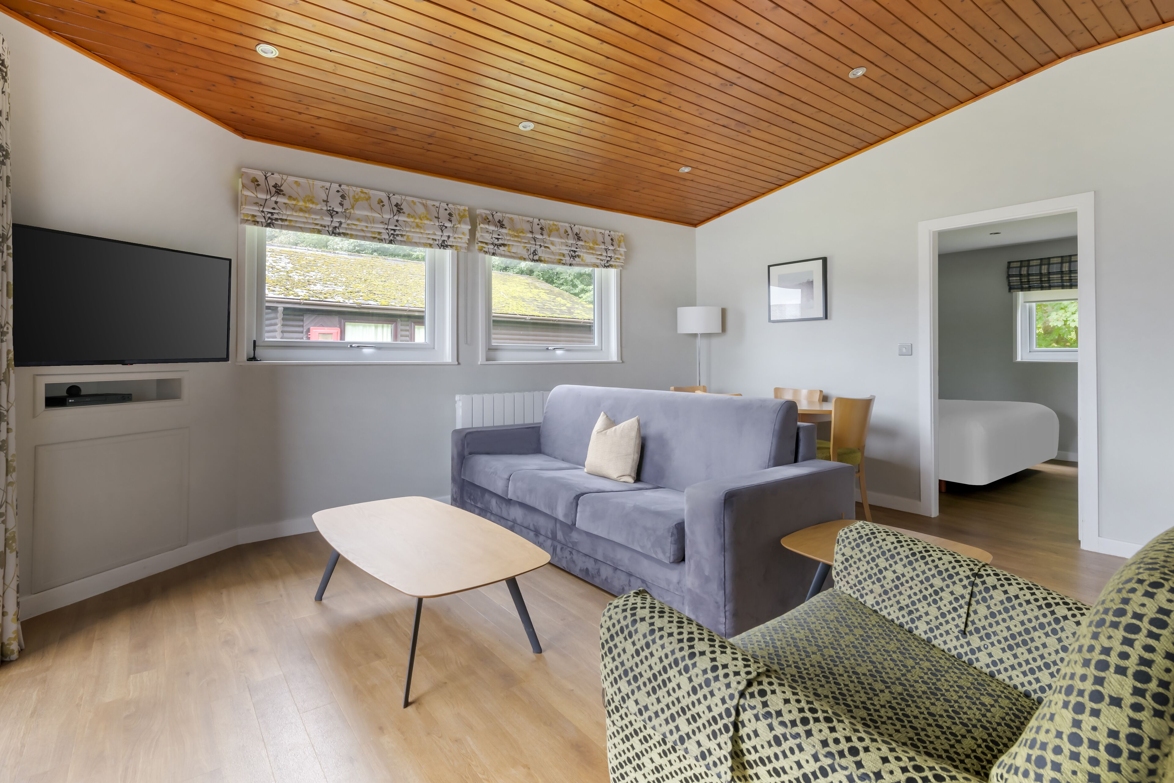 Lodge, 2 Bedrooms | Living area | 43-inch flat-screen TV with cable channels, TV