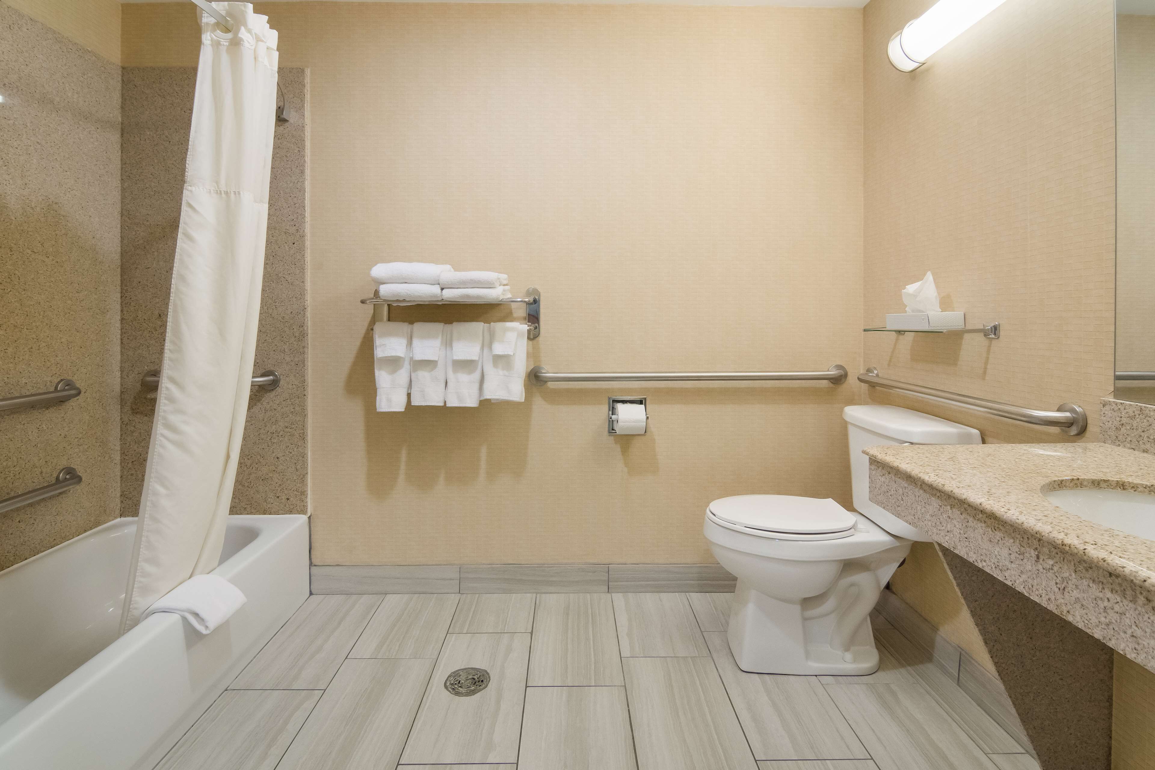 standard room, 1 king bed, accessible, bathtub | bathroom | free toiletries, hair dryer, towels