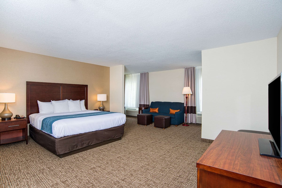 Suite, 1 King Bed with Sofa bed, Accessible, Non Smoking | Premium bedding, desk, iron/ironing board, rollaway beds