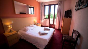 Desk, blackout curtains, soundproofing, iron/ironing board