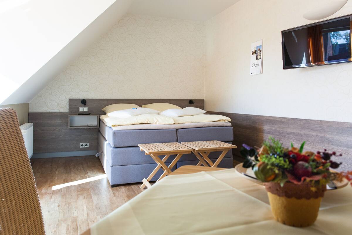 Studio | Allergikerbettwaren, Bügeleisen/Bügelbrett, kostenloses WLAN, Bettwäsche