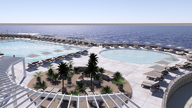Piscine extérieure (ouverte en saison), parasols de plage