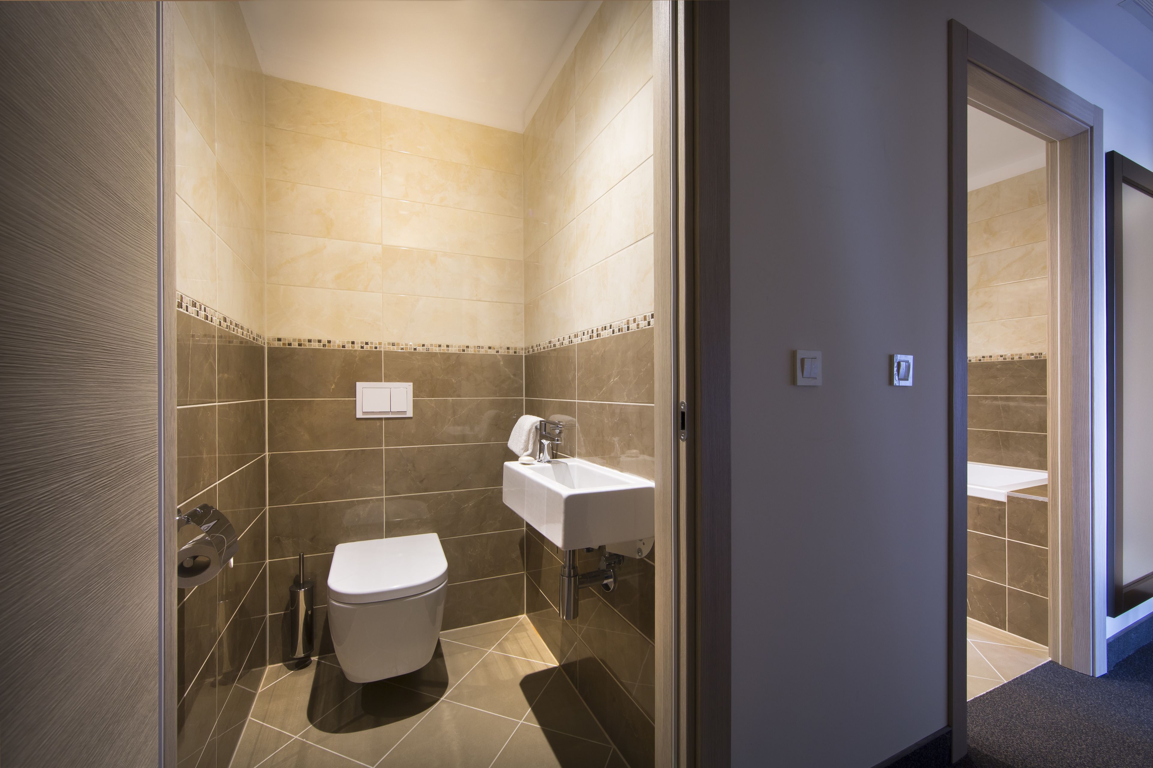 standard double room, balcony, park view (extra bed) | bathroom | hair dryer, towels, soap, shampoo