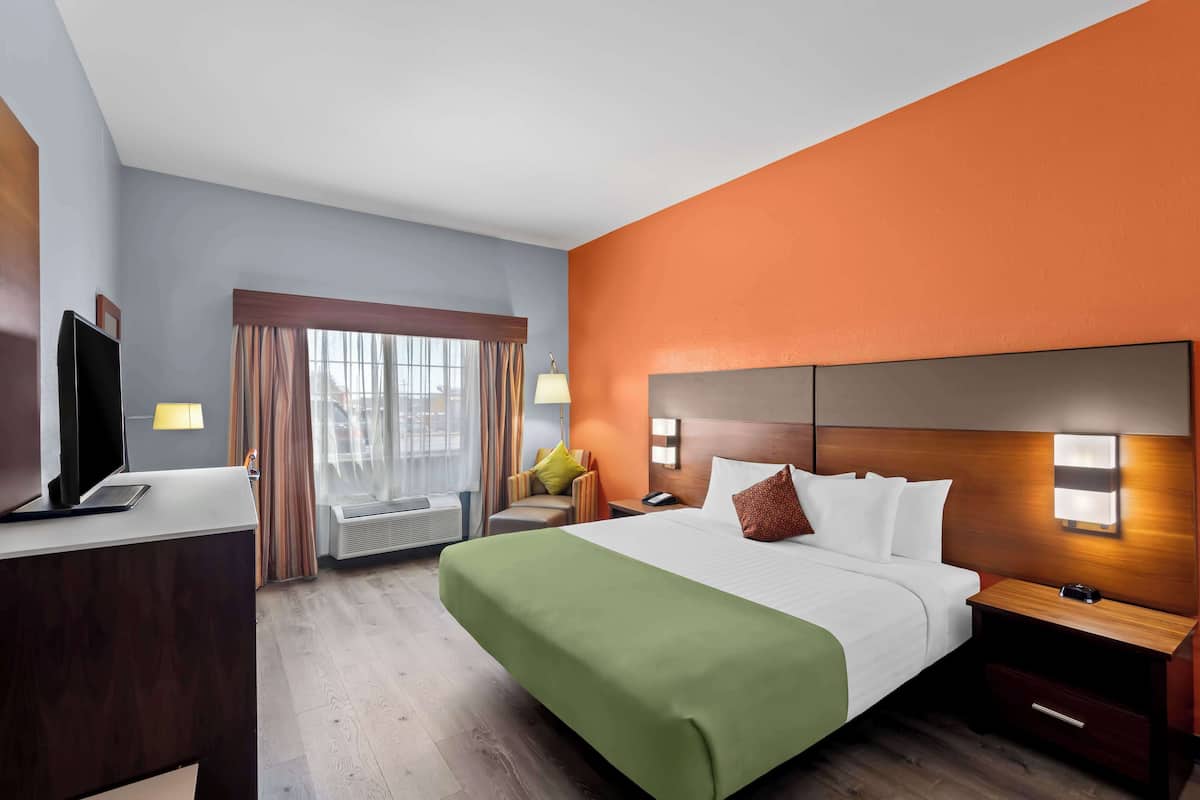 Standaard kamer, 1 kingsize bed, toegankelijk voor mindervaliden, niet-roken | Luxe beddengoed, pillowtop-bedden, een bureau, een laptopwerkplek