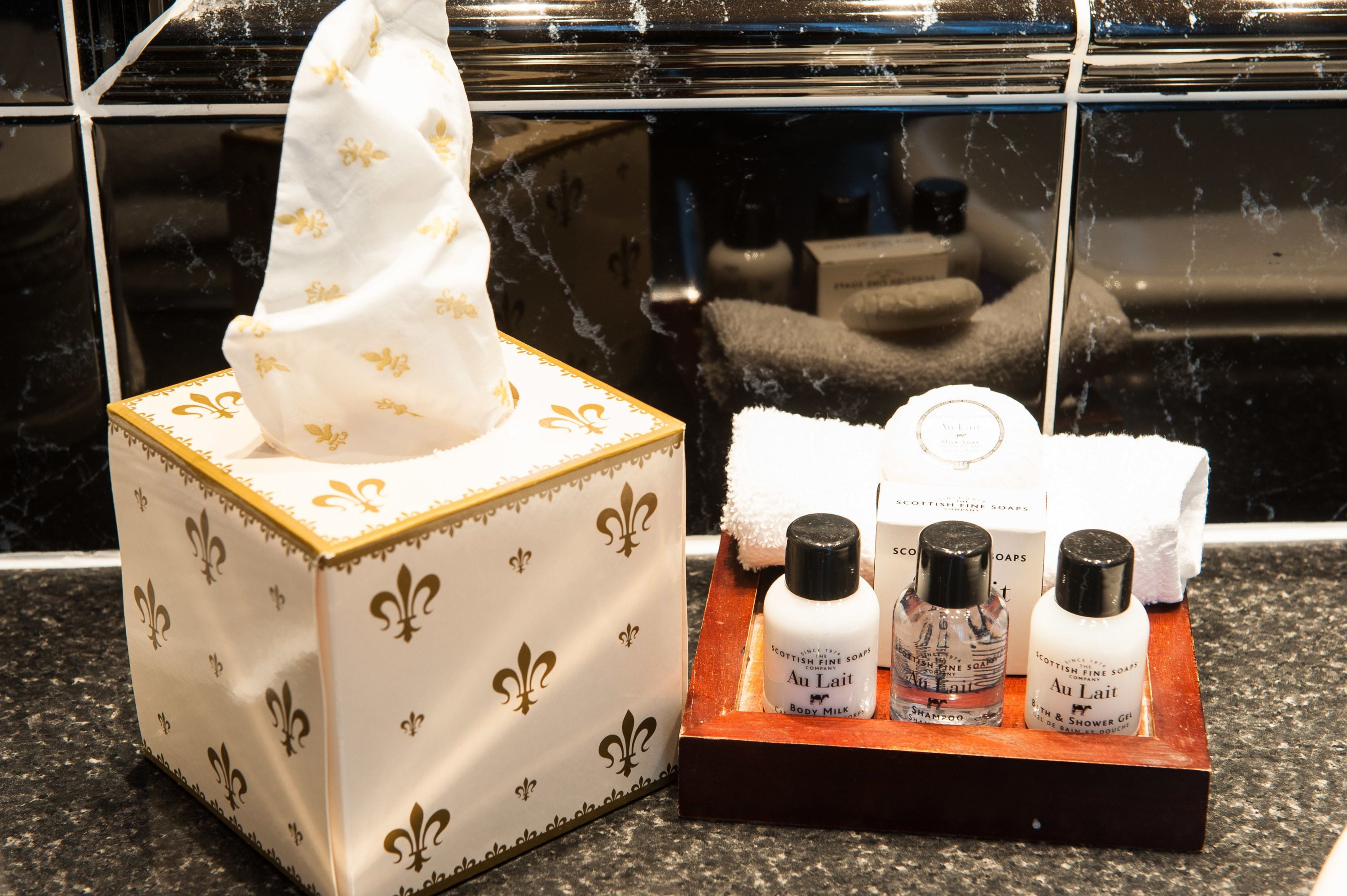 free toiletries, hair dryer, towels