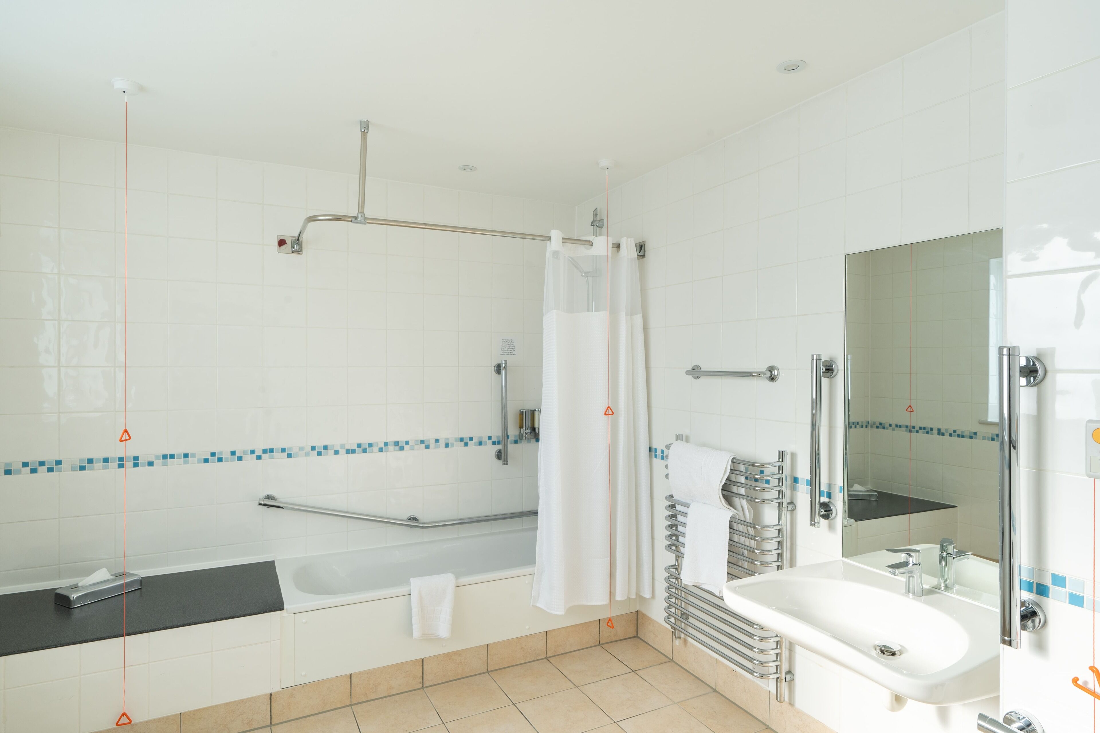standard room, 1 queen bed, accessible | bathroom | combined shower/bathtub, eco-friendly toiletries, hair dryer, towels
