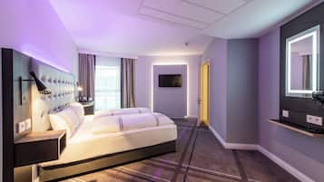 Doppelzimmer, barrierefrei | Verdunkelungsvorhänge, schallisolierte Zimmer, Bügeleisen/Bügelbrett