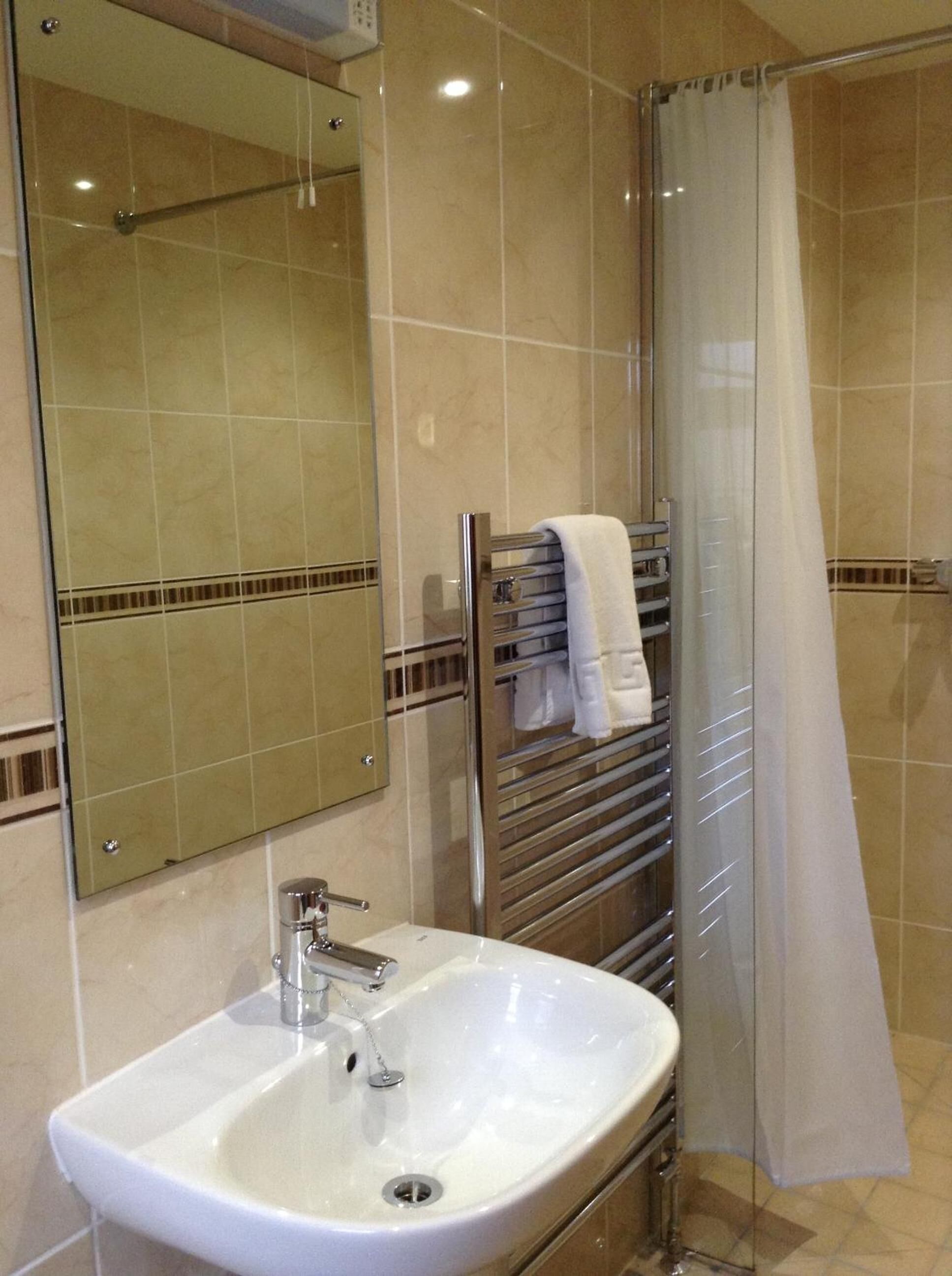 free toiletries, hair dryer, towels