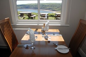 Breakfast, lunch, dinner served; British cuisine, ocean views
