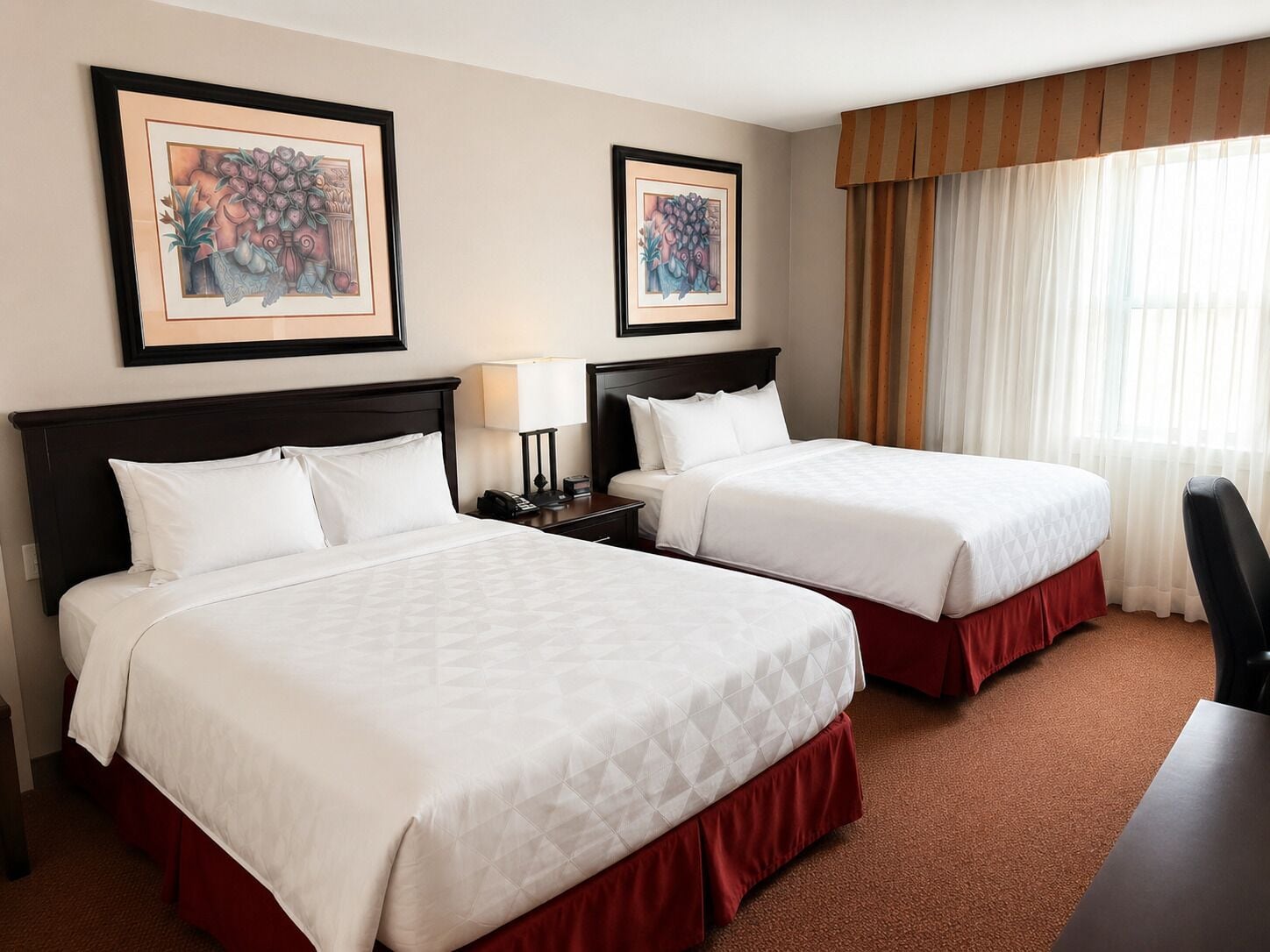 Premium bedding, minibar, desk, laptop workspace