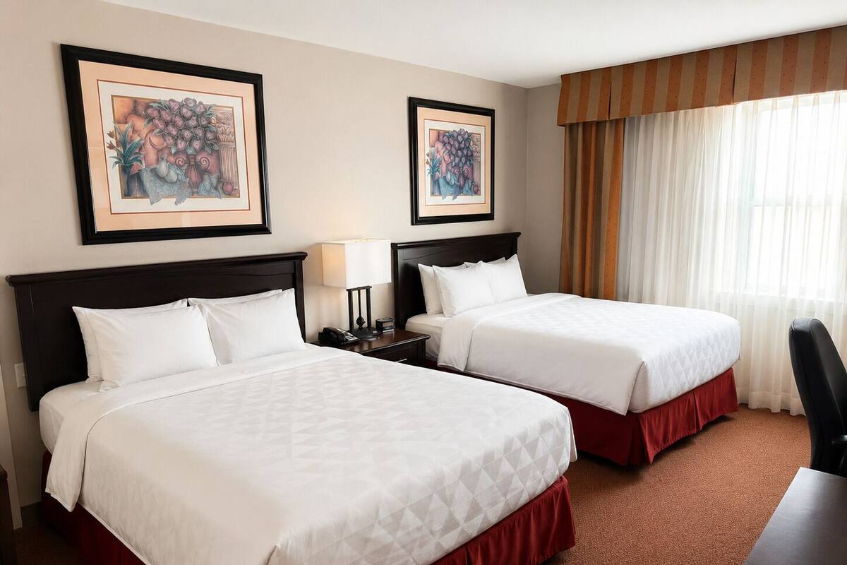 Premium bedding, minibar, desk, laptop workspace