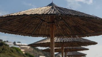 Private beach, sun-loungers, beach umbrellas, beach towels