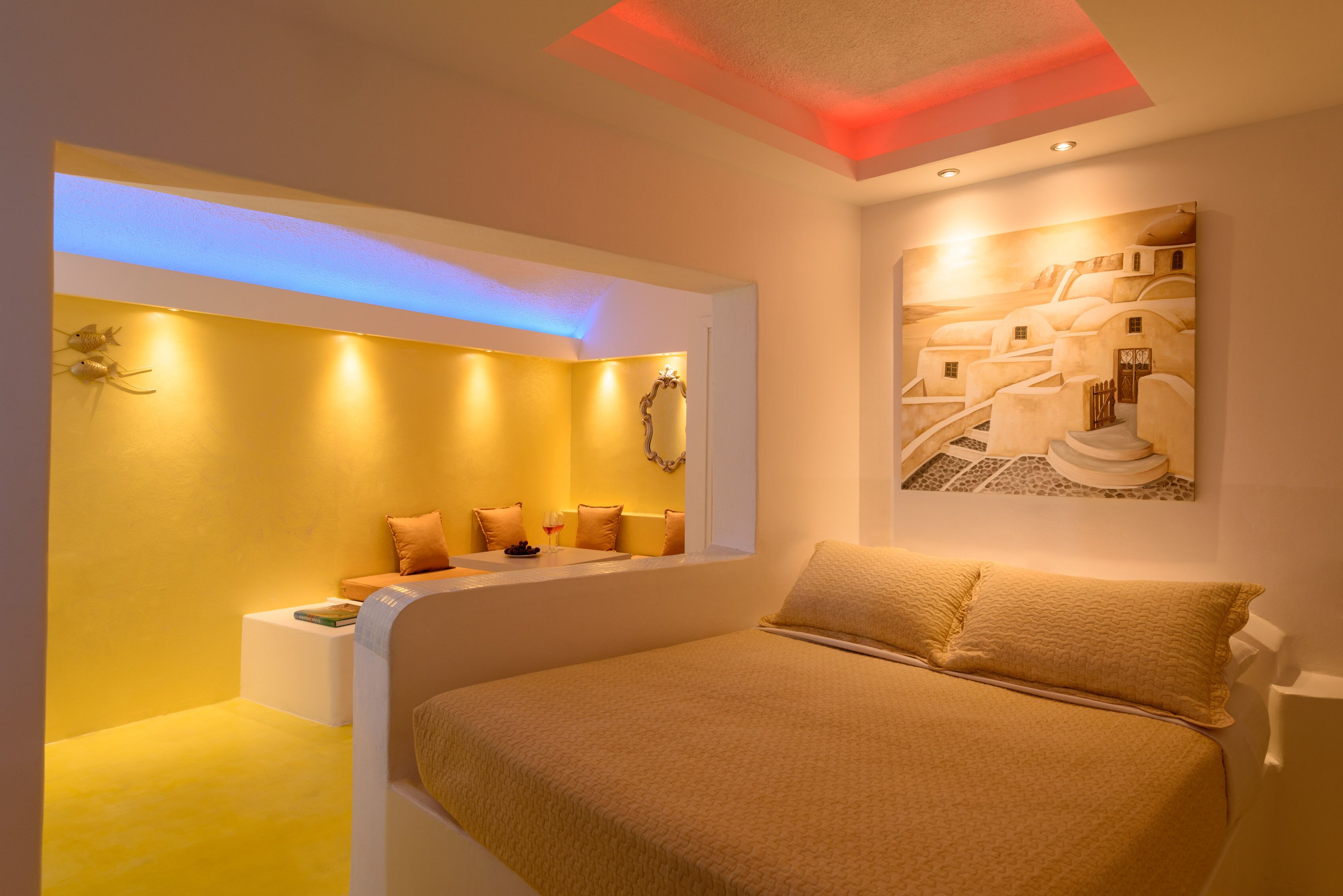 luxury suite, jetted tub, sea view (abyssanto caldera sea and sunset view) | 1 bedroom, egyptian cotton sheets, premium bedding, select comfort beds