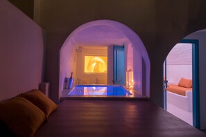 Luxury Suite, Jetted Tub (Abyssos Caldera Sea and Sunset View) | Terrace/patio - Abyssanto Suites & Spa (Santorini)