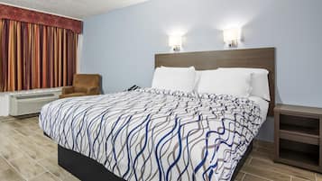Room, 1 King Bed | Iron/ironing board, free WiFi