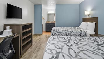 Room, 2 Double Beds | Iron/ironing board, free WiFi