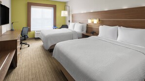 A hotel room with two beds, a desk, a chair, a TV, and a window. - Holiday Inn Express Hotel & Suites New Iberia - Avery Island by IHG (New Iberia)
