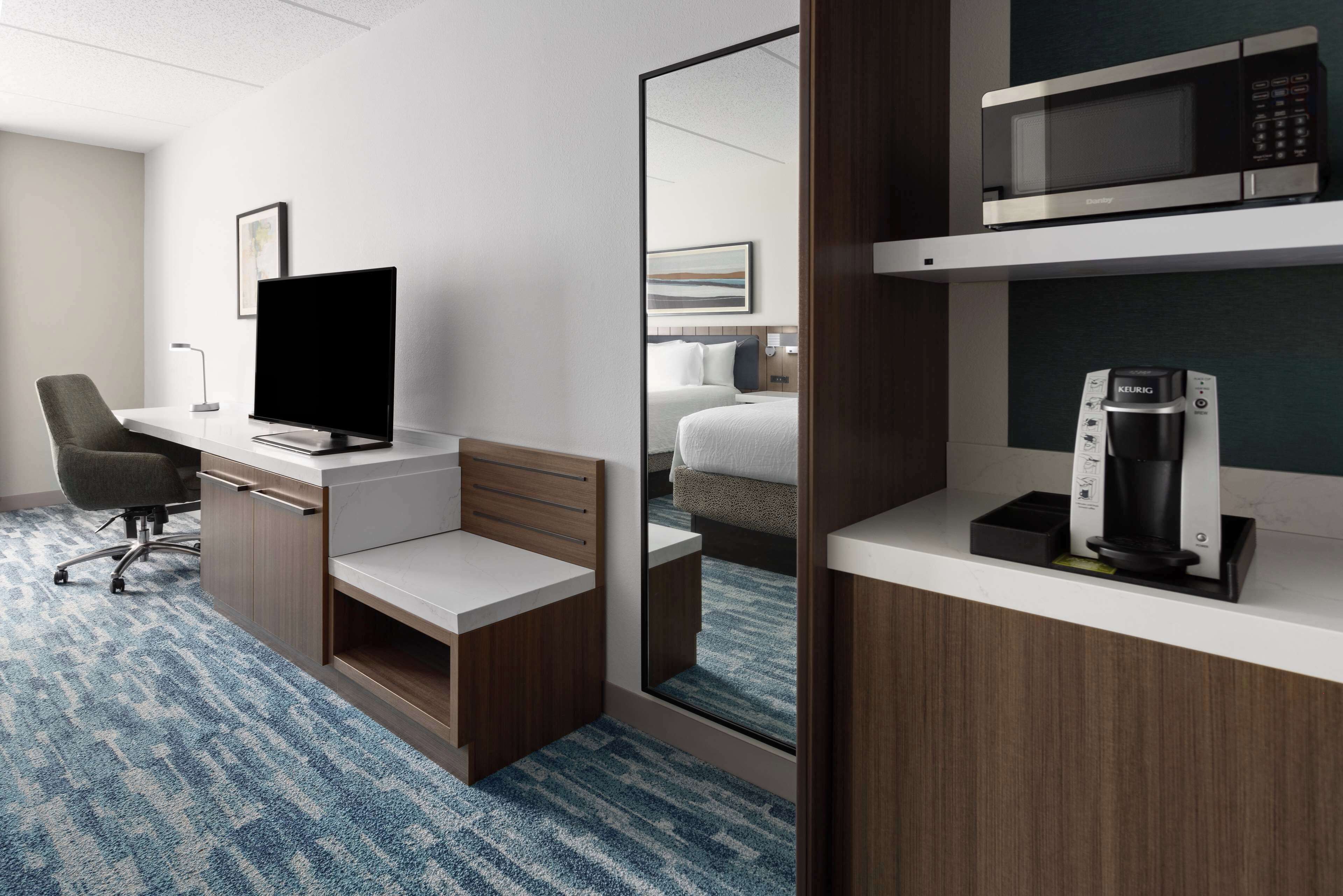 premium bedding, down duvets, select comfort beds, desk