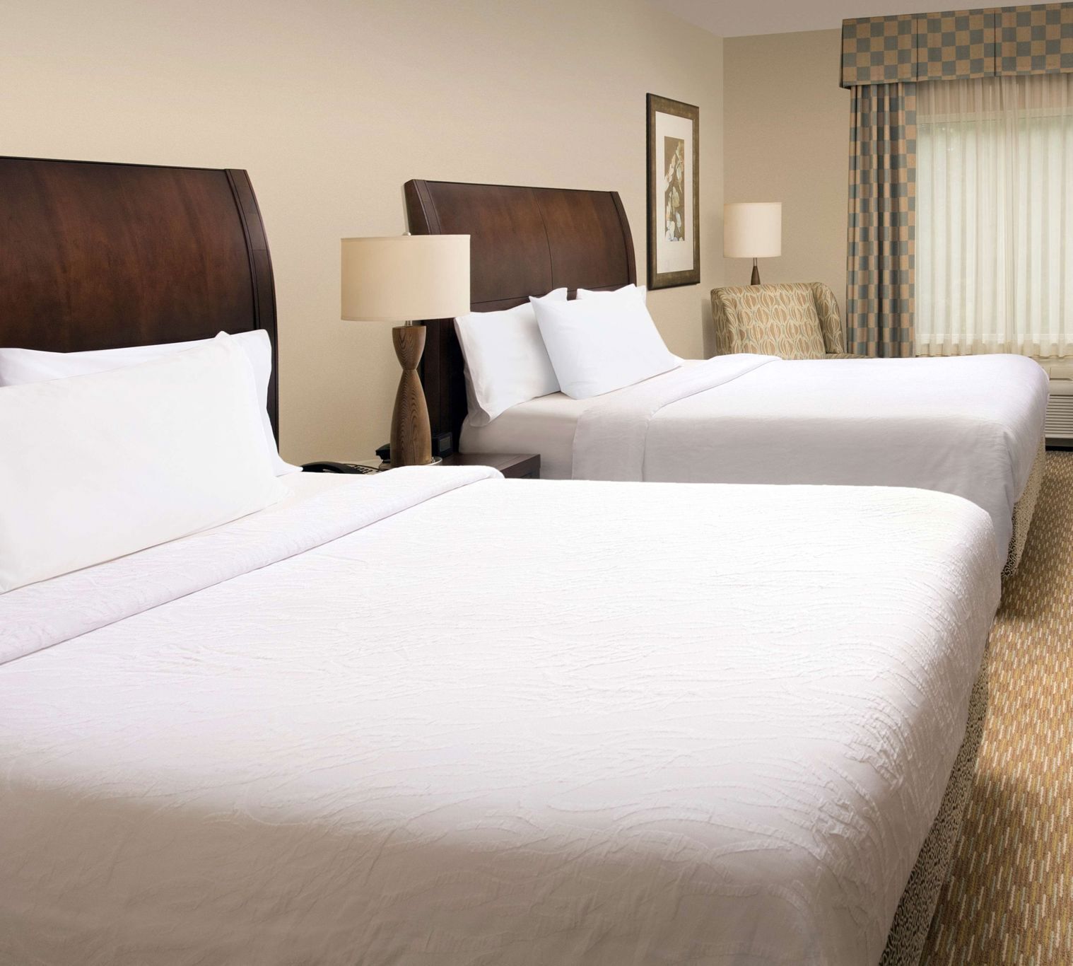 Premium bedding, down comforters, Select Comfort beds, desk